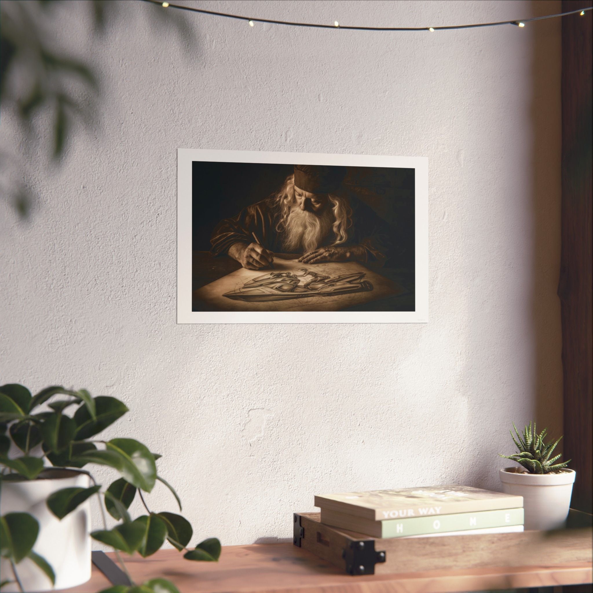 Leonardo de Vinci Creating the Jet Ski - Watersports - Gallery Print Poster - DC0257
